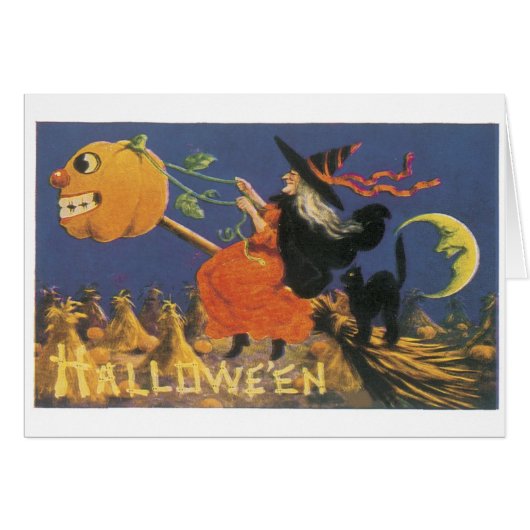 Old-fashioned Halloween, Witch Cards (Front Horizontal)
