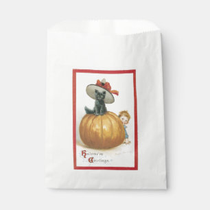 Old-fashioned Halloween, Witch cat Favor Bag