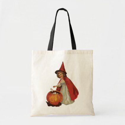 Old-fashioned Halloween, Witch girl Tote Bag