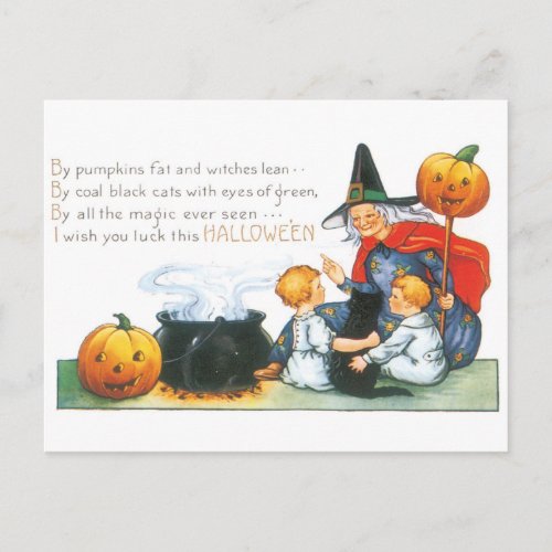 Old_fashioned Halloween Witch Postcard