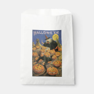 Old-fashioned Halloween, Witch & Pumpkins Favor Bag