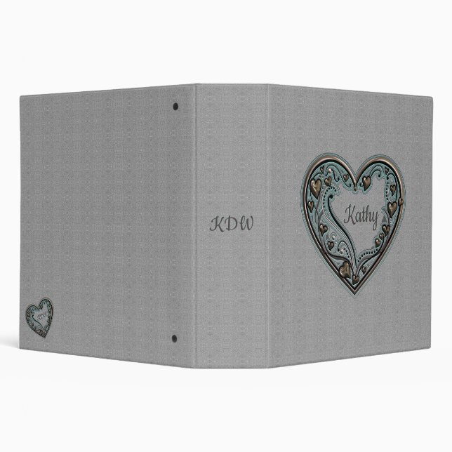 Old Fashioned Heart 3 Ring Binder (Background)