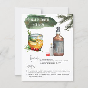 Old-Fashioned   Holiday Cocktail Recipe Card