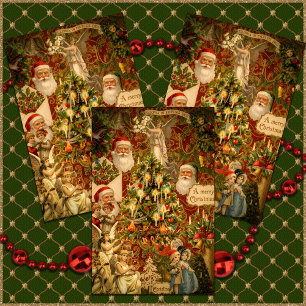 Old-Fashioned Holiday Merriment Wrapping Paper Sheets