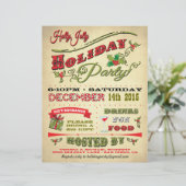 Old Fashioned Holly Jolly Holiday Party Poster (Standing Front)