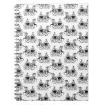Old Fashioned Horse Carriage with Woman Pattern Notebook