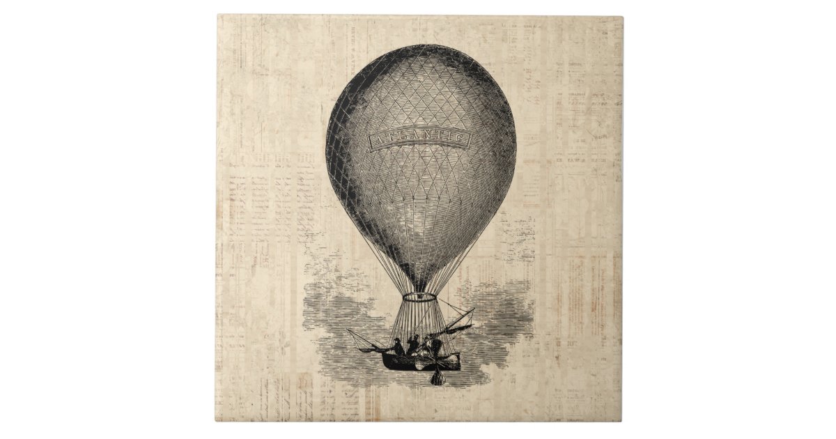 vertaling top Depressie Old Fashioned Hot Air Balloon Ceramic Tile | Zazzle