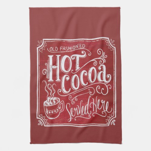 Old Fashioned Hot Cocoa Christmas Kitchen Towel