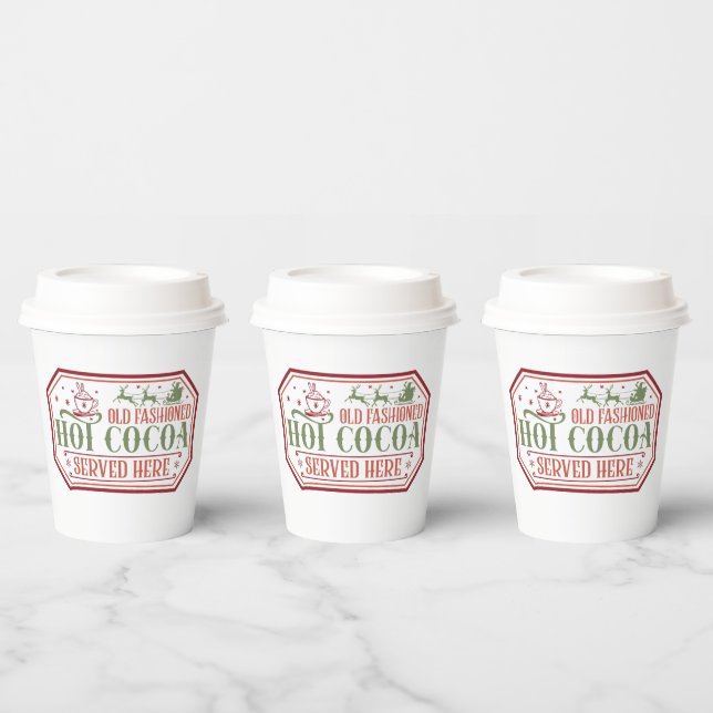 Old Fashioned hot cocoa Christmas party Paper Cups (Multi)