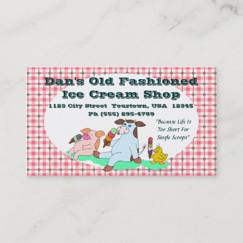 Old Fashioned Ice Cream Shop Business Cards