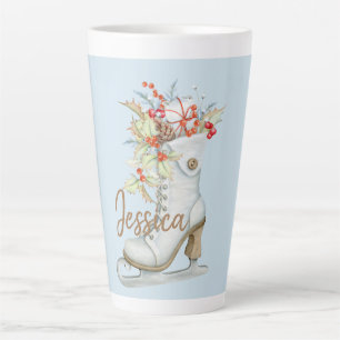 Old Fashioned Ice Skate Personalized Latte Mug