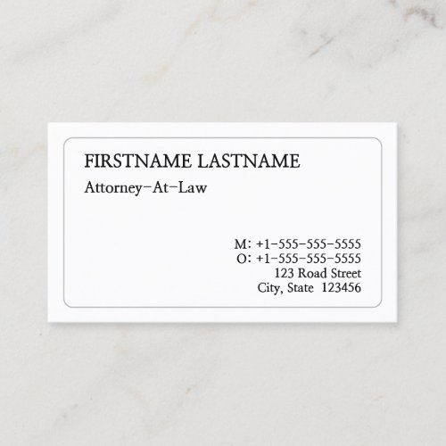 Old Fashioned Legal Professional Business Card