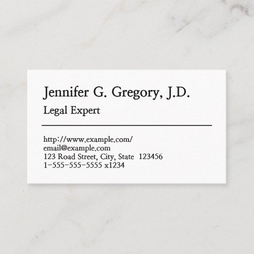 Old Fashioned Legal Professional Business Card