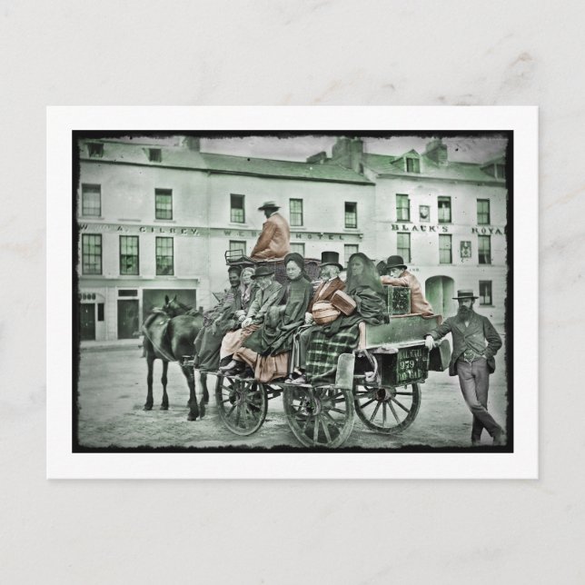 Old-Fashioned Mail Cart Postcard (Front)