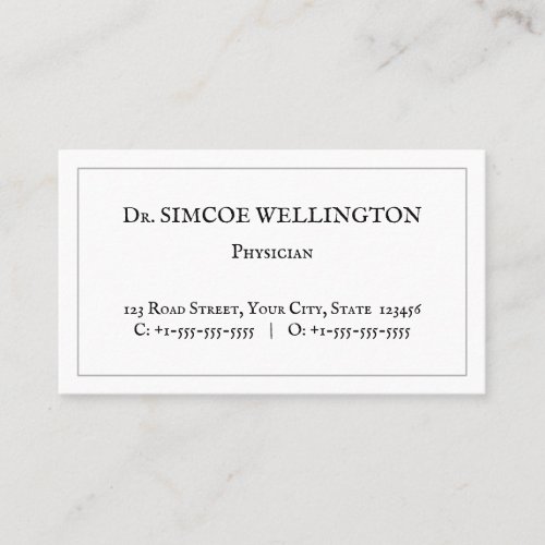 Old Fashioned Medical Professional Business Card
