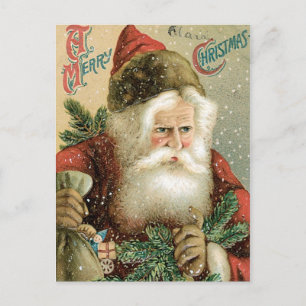 Old Fashioned Merry Christmas Santa Claus Holiday Postcard