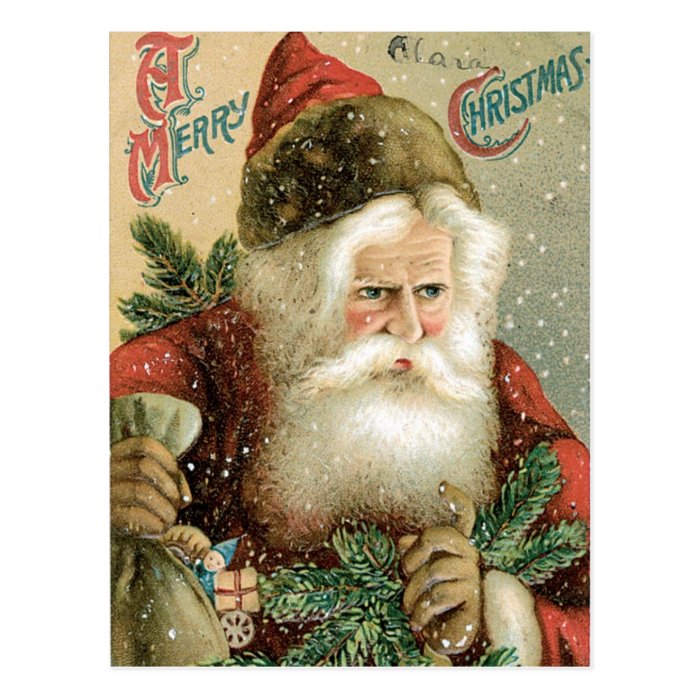 Old Fashioned Merry Christmas Santa Claus Postcard | Zazzle