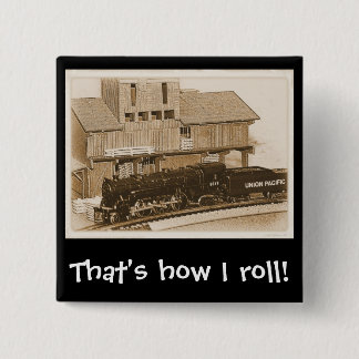 Old Fashioned Model Train Photo Pinback Button