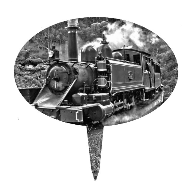 Old Fashioned Narrow Gauge Steam Train Cake Topper (Front)