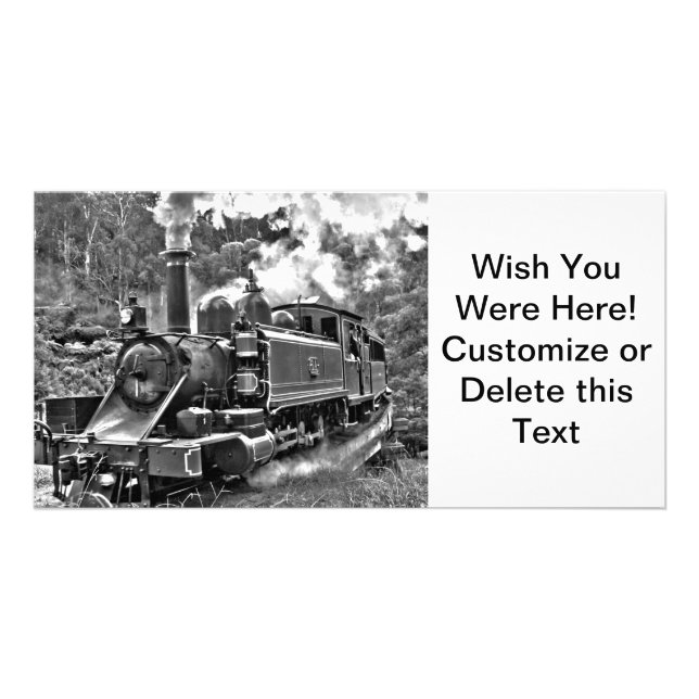Old Fashioned Narrow Gauge Steam Train Card (Front)