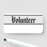[ Thumbnail: Old Fashioned, Nostalgic "Volunteer" Name Tag ]