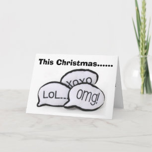 OLD FASHIONED-NOT A TEXT OR TWEET AT CHRISTMAS HOLIDAY CARD