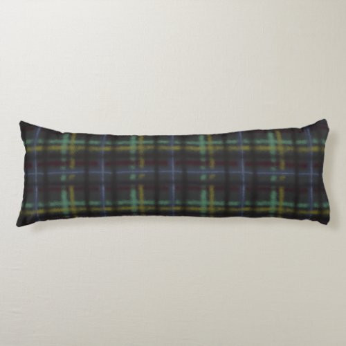 Old Fashioned Organic Style Dark Blue Plaid Body Pillow