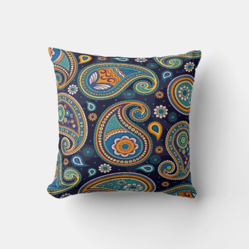 Old Fashioned Paisley Throw Pillow For Couch Sofa