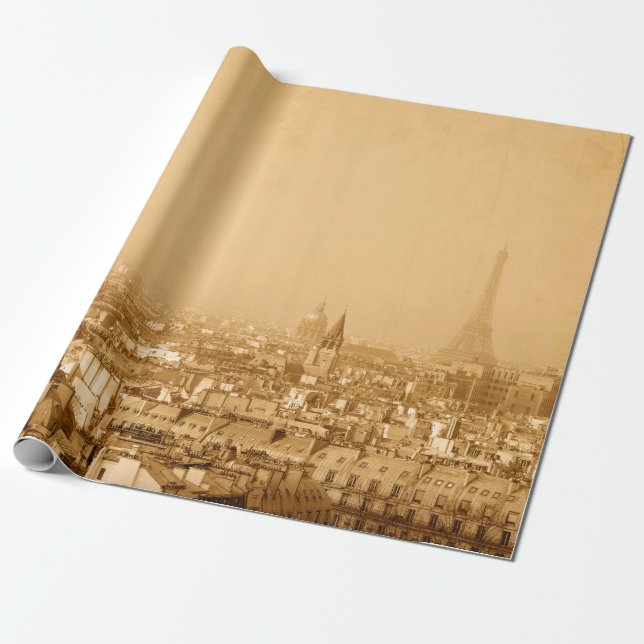 Old-fashioned paris franceparis, aged, ancient, an wrapping paper (Unrolled)