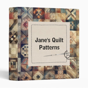 Old-fashioned Patchwork Quilt 3 Ring Binder
