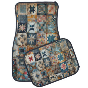 Old-fashioned Patchwork Quilt Design Car Floor Mat