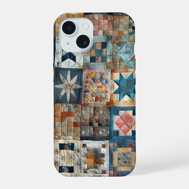 Old-fashioned Patchwork Quilt Design Iphone Case (Back)