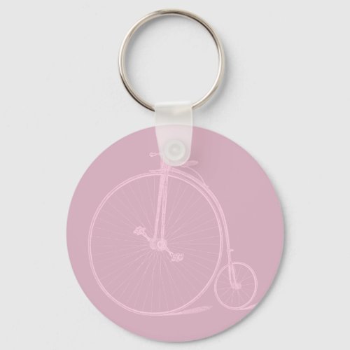 Old Fashioned Penny Farthing Bicycle CUSTOM COLOR Keychain