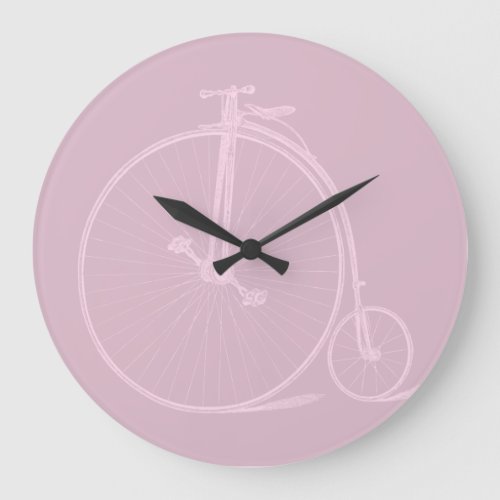 Old Fashioned Penny Farthing Bicycle CUSTOM COLOR Large Clock