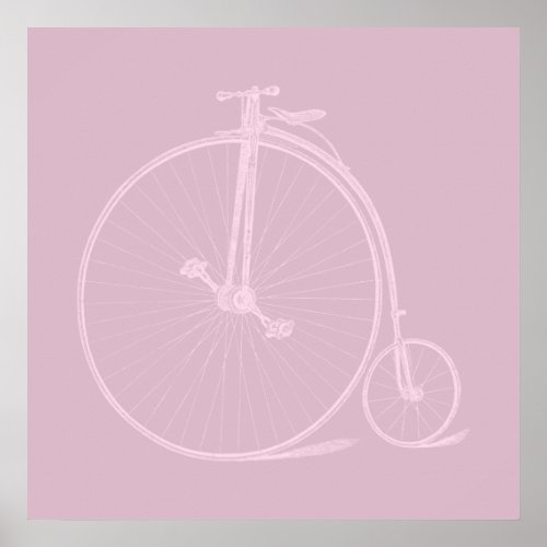 Old Fashioned Penny Farthing Bicycle CUSTOM COLOR Poster