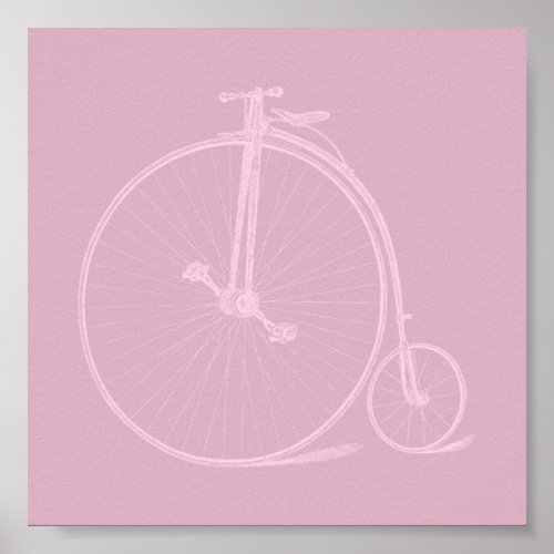 Old Fashioned Penny Farthing Bicycle CUSTOM COLOR Poster
