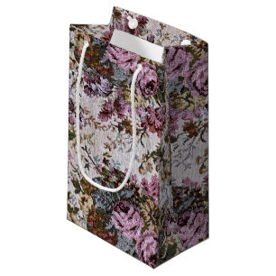 Old-fashioned Pink Rose Tapestry Small Gift Bag