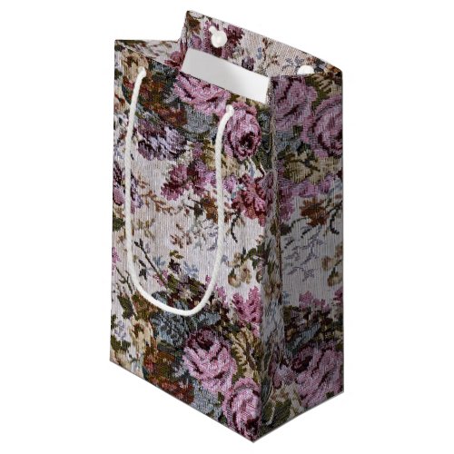 Old_fashioned Pink Rose Tapestry Small Gift Bag