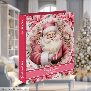Old Fashioned Pink Santa Claus Recipe Binder