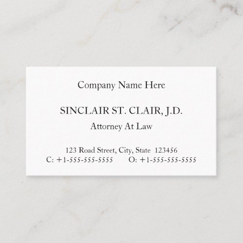 Old Fashioned Professional Business Card