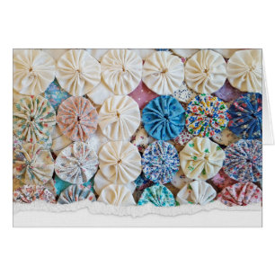 Old-fashioned Quilt Pattern for Birthday Cards