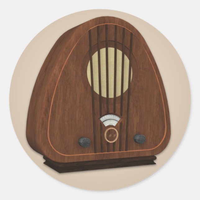 Old Fashioned Radio Sticker (Front)