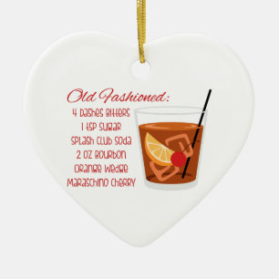 Old Fashioned Recipe Ceramic Ornament