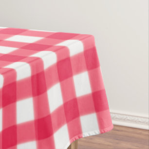 Old-fashioned Red and White Gingham Checkerboard Tablecloth