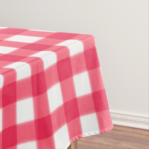 Old_fashioned Red and White Gingham Checkerboard Tablecloth