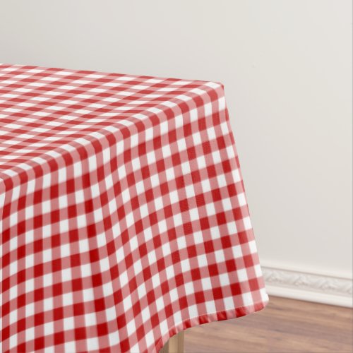 Old Fashioned Red and White Gingham Tablecloth