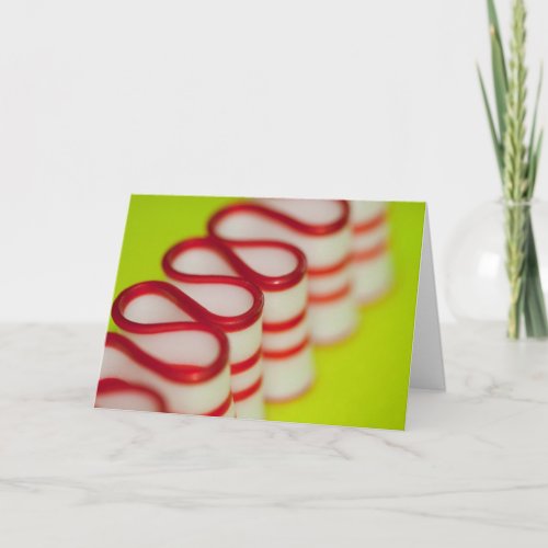 Old Fashioned Red and White Ribbon Candy Holiday Card