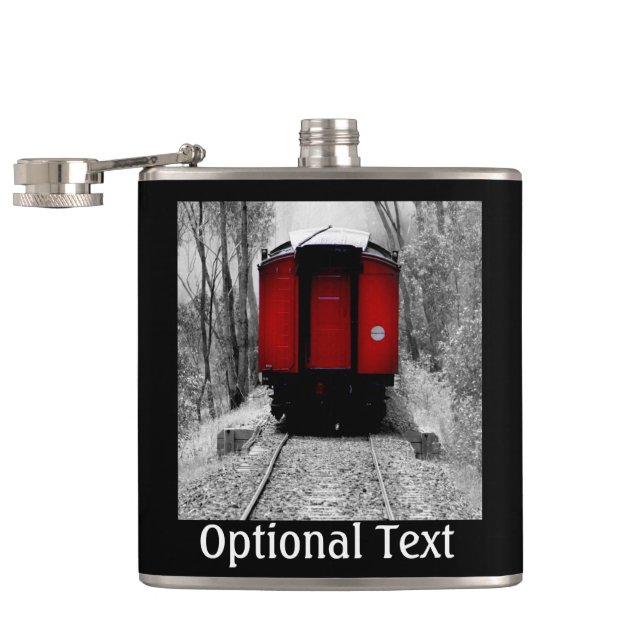 Old Fashioned Red Steam Train Flask (Opened)