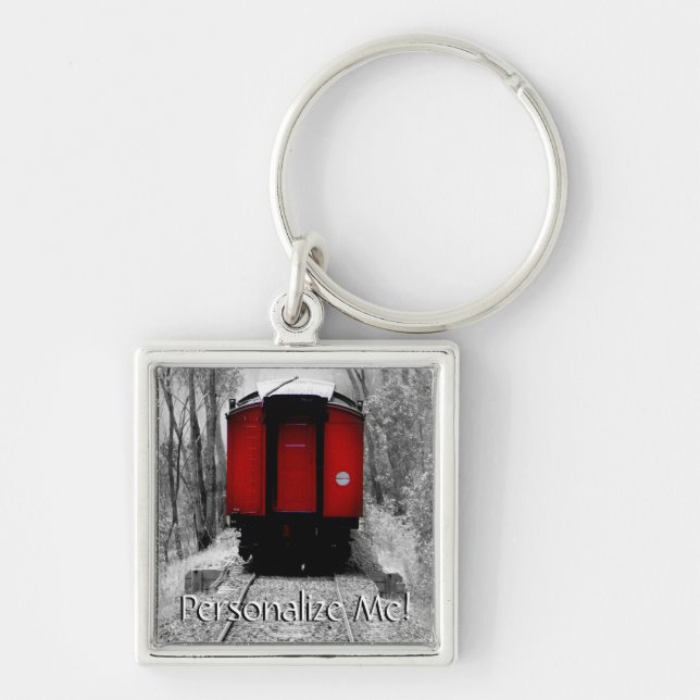 Old Fashioned Red Steam Train Keychain (Front)