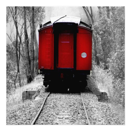 Old Fashioned Red Steam Train Photo Print